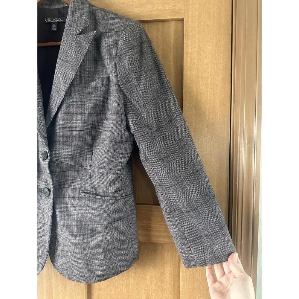 Brooks Brothers Wool & Cashmere Blend Purple Plaid Blazer Jacket Women’s size 12 - Picture 15 of 15